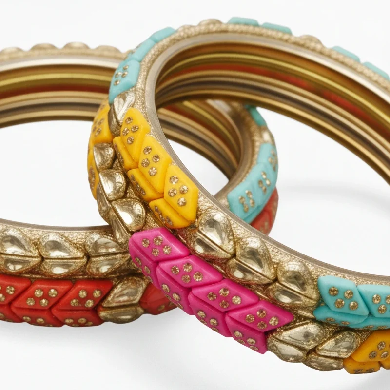 Multicolored Glass Bangles - Image 2