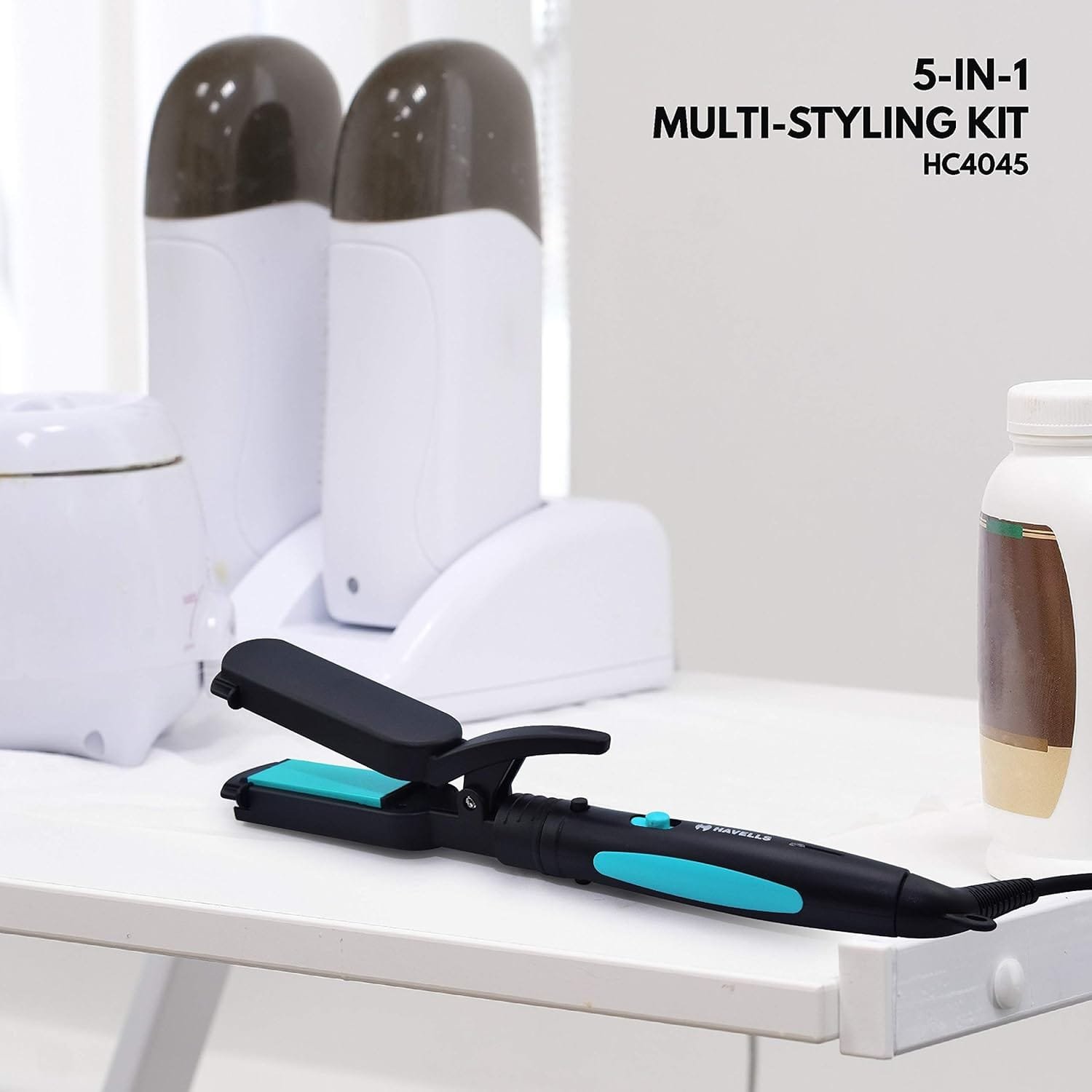 Havells 5-in-1 Multi Styling Kit - Straightener, Curler, Crimper, Conical Curler & Volume Brush - Image 4
