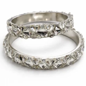Diamond-Cut Crystal Bangles