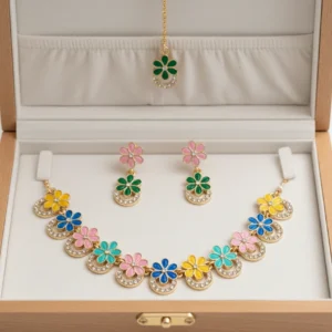 Rangoli Bloom : Multi-Color Floral Jewelry Suite