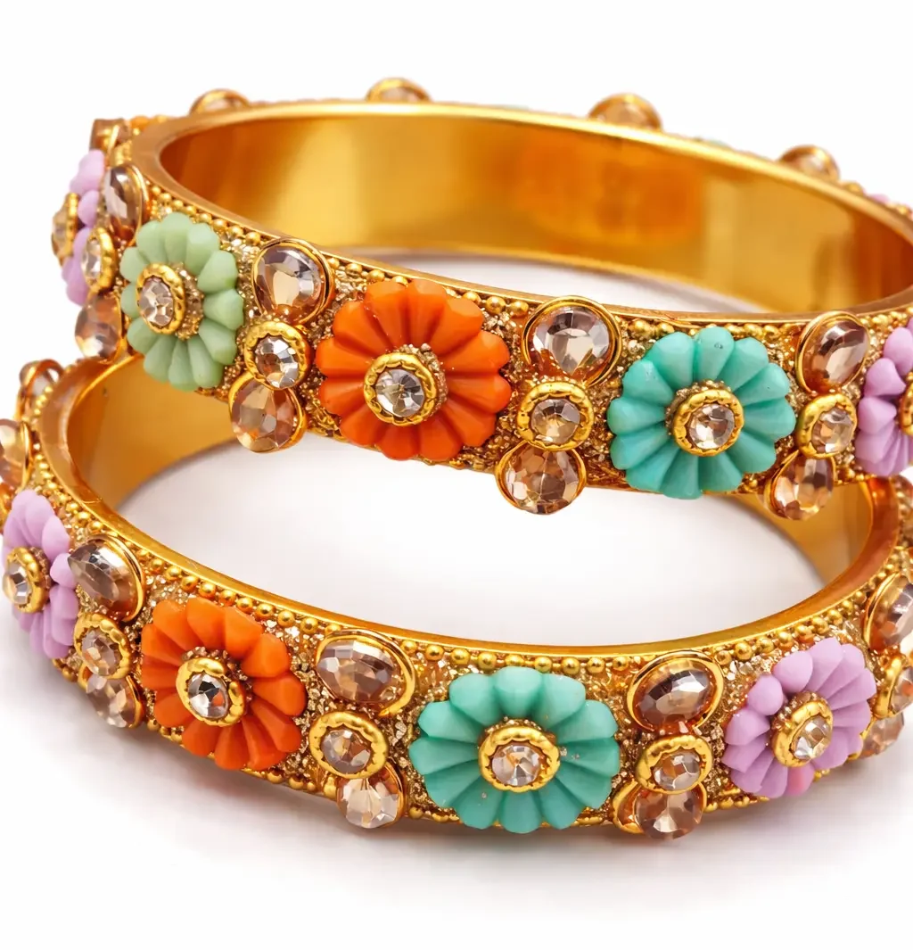Elegant Garden Blossom Bangles - Image 2