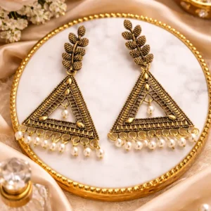 Royal Pearl Filigree Triangle Chandeliers