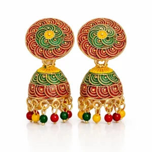 Handcrafted Meenakari Jhumka Earrings