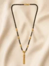 Gold Plated Traditional Black Beads Mangalsutra for Women with Designer Tassel Pendant