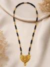 Traditional Gold Plated Black Beads Mangalsutra Pendant Necklace for Women