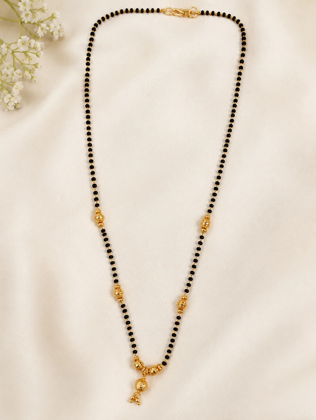 Gold Plated Black Beads Mangalsutra Necklace for Women – Traditional Daily Wear Mangalsutra