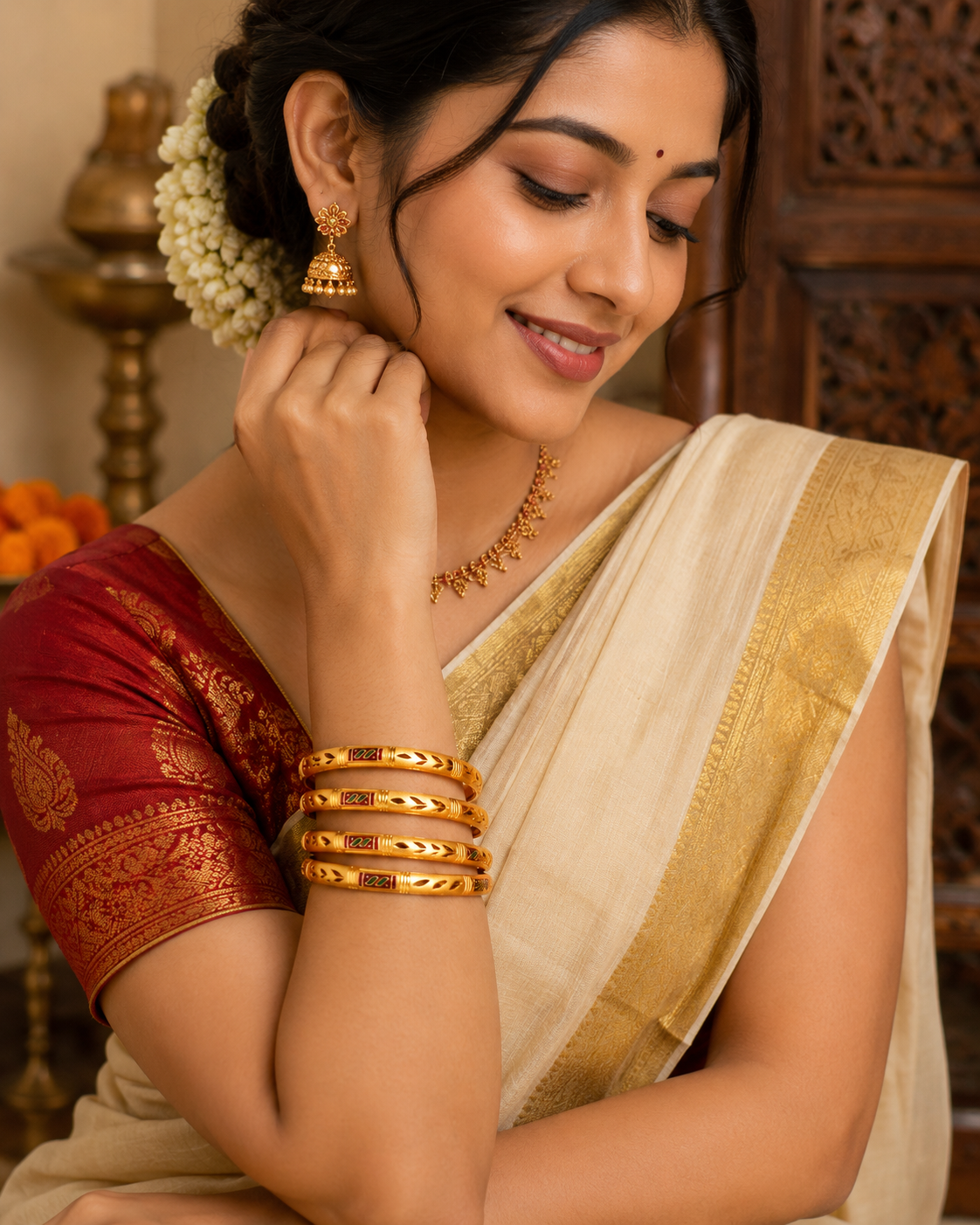 Gold Plated Meenakari Bangles Set for Women.