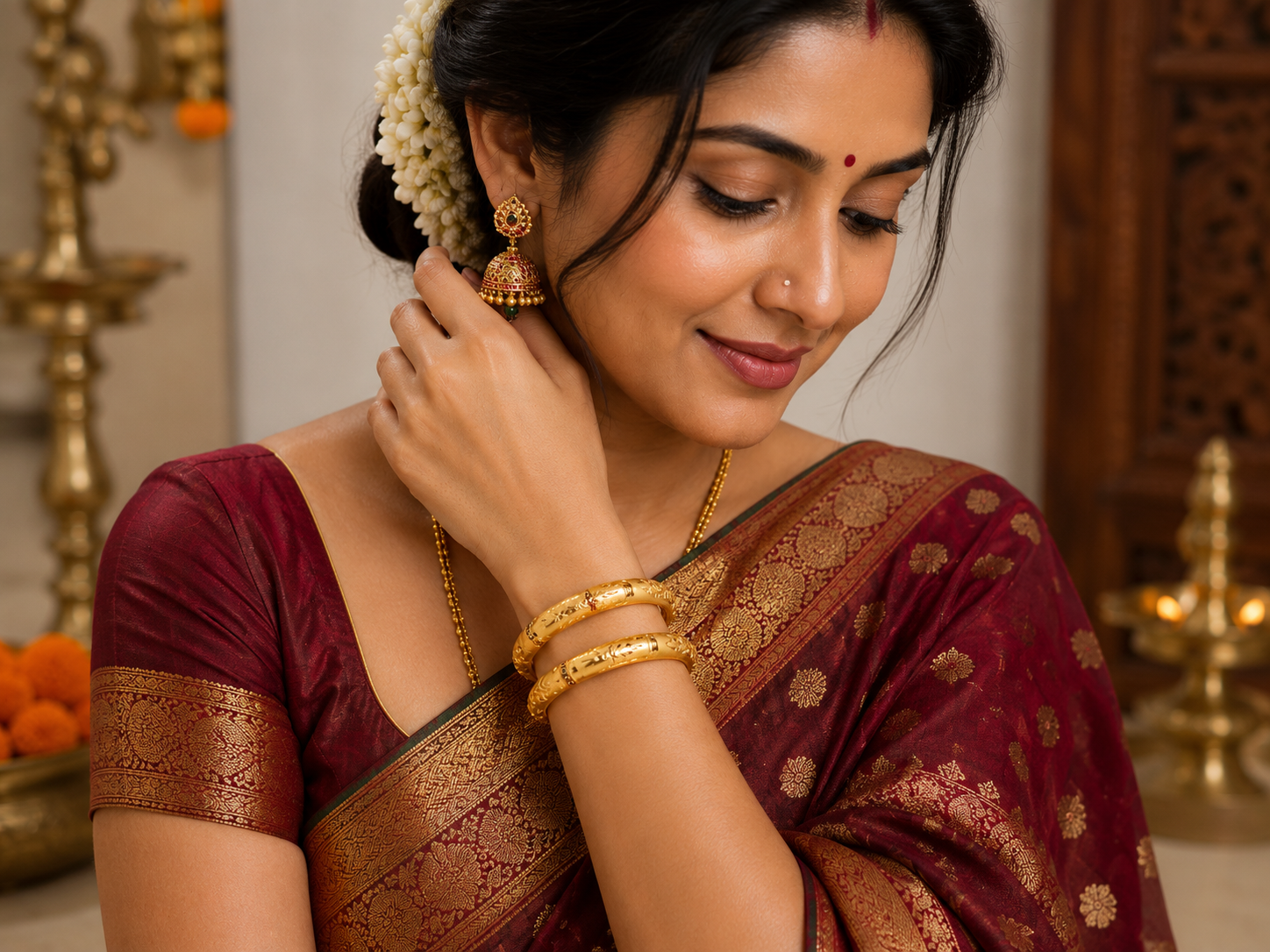 Traditional Gold Plated Designer Bangles for Women
