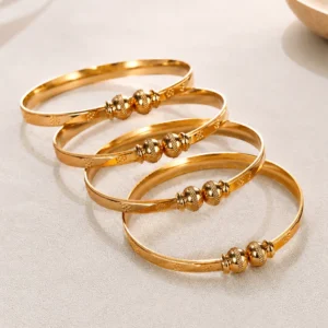 Traditional Gold Plated Designer Daily Wear Kada Bangles Set for Women (Pack of 4)