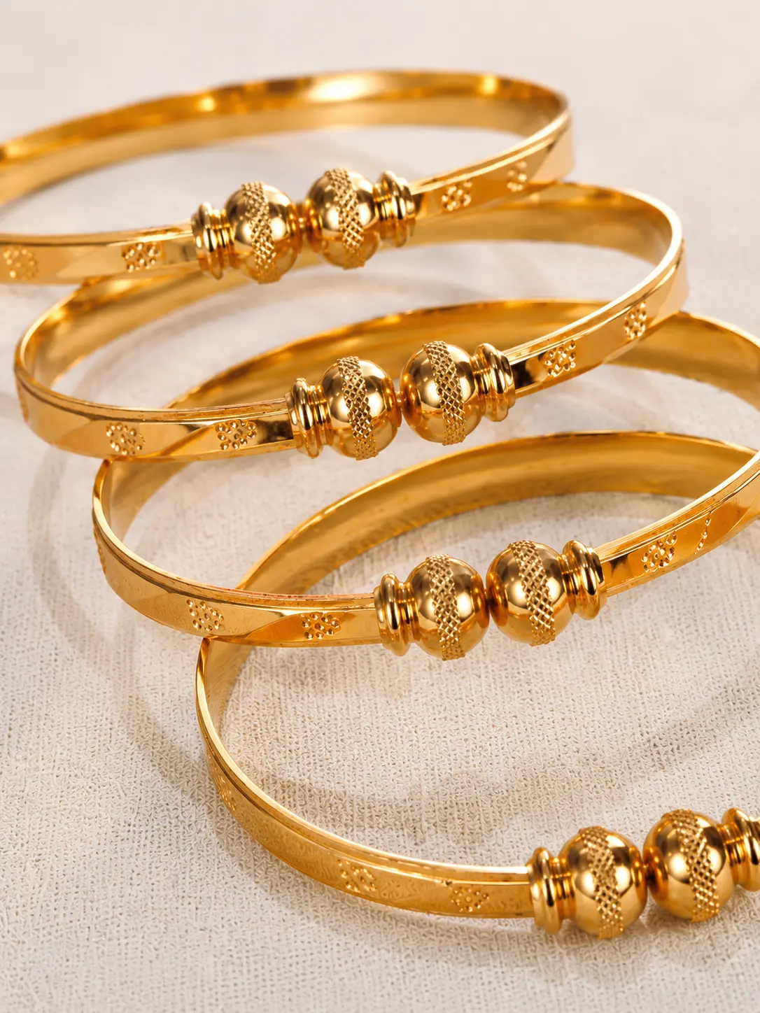 Traditional Gold Plated Designer Daily Wear Kada Bangles Set for Women (Pack of 4)