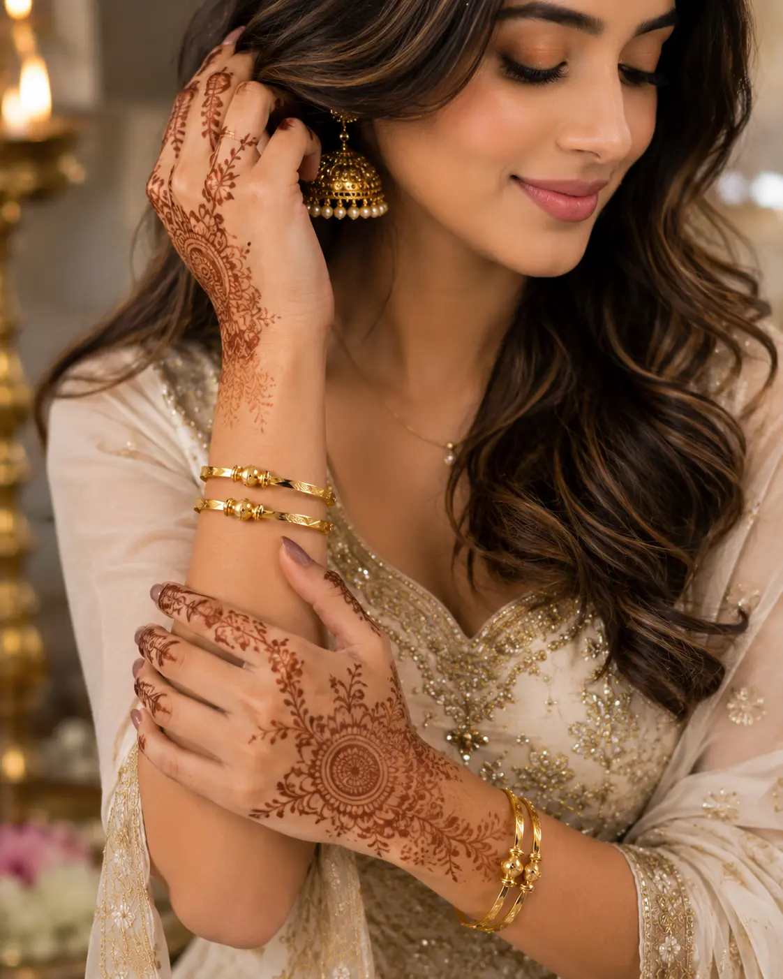 Traditional Gold Plated Designer Daily Wear Kada Bangles Set for Women (Pack of 4)