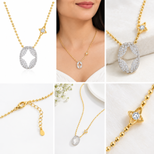 PALMONAS Aura Signature 925 Silver Necklace for Women with Elegant Pendant