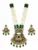 Green Kundan Bridal Long Necklace Set with Pearl Mala & Earrings