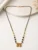 Gold Plated Traditional Black Beads Mangalsutra for Women with Double Round Pendant Design