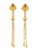 Gold Plated Jhumka Earrings for Women with Red Stone, Diamond Work & Long Chain Tassels – Traditional Designer Earrings