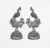 Antique Silver-Tone Mayur Jhumkas: Traditional Indian Peacock Dangle Earrings