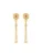 Gold Plated Hexagon Floral Stud Earrings with Ruby Center & Long Chain Tassels