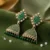 Emerald Green Meenakari Jhumka Earrings