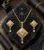 Aradhya 22K Gold-Plated Rhombus Filigree Pendant & Earring Set