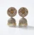 Oxidized Silver Jhumka Earrings with Antique Floral Studs and White Beads