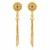 Gold Plated Ruby Red Stone Long Chain Drop Earrings for Women