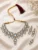 White Stone Kundan Choker Necklace Set with Earrings & Maang Tikka for Women