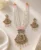 Blush Pink Kundan Bridal Long Necklace Set with Pearl Beads & Earrings